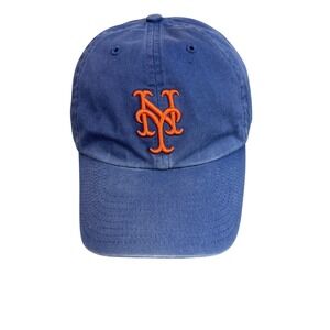 New York Mets Hat Cap Fitted Mens Medium Blue Orange MLB Baseball Relaxed